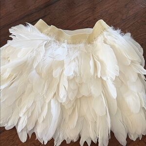 Amazon White Feathered Mini Skirt